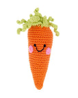Handmade Springtime Baby Carrot Rattle – Organic Cotton Toy