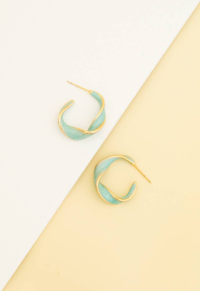 With a Twist Hoops in Mint ARRIVING EARLY JUNE