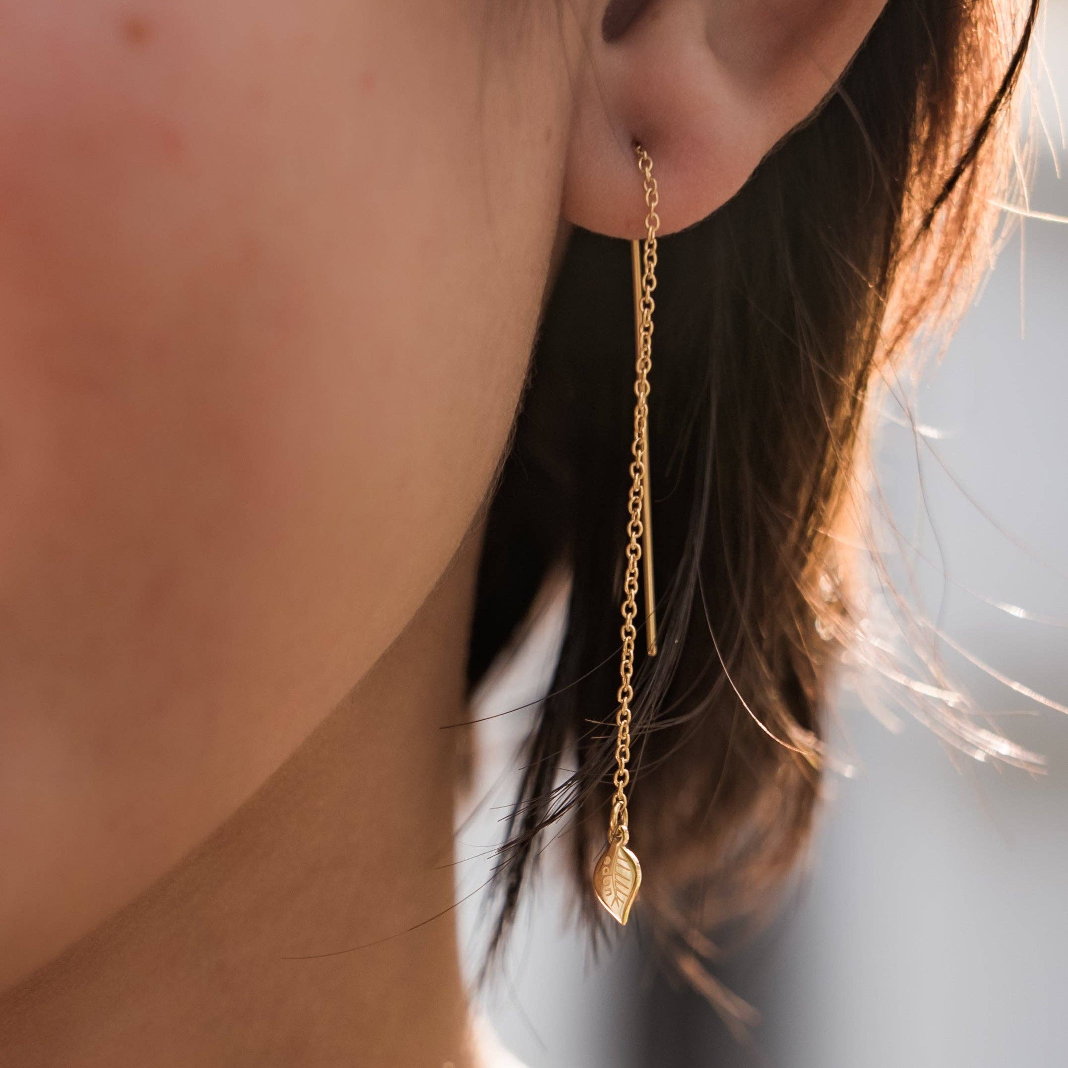 Eden Leaf Drop Earrings - Gold ARRIVING EARLY JUNE