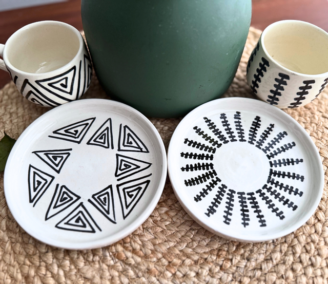 Espresso Cup &amp; Saucer - Handmade in Morocco