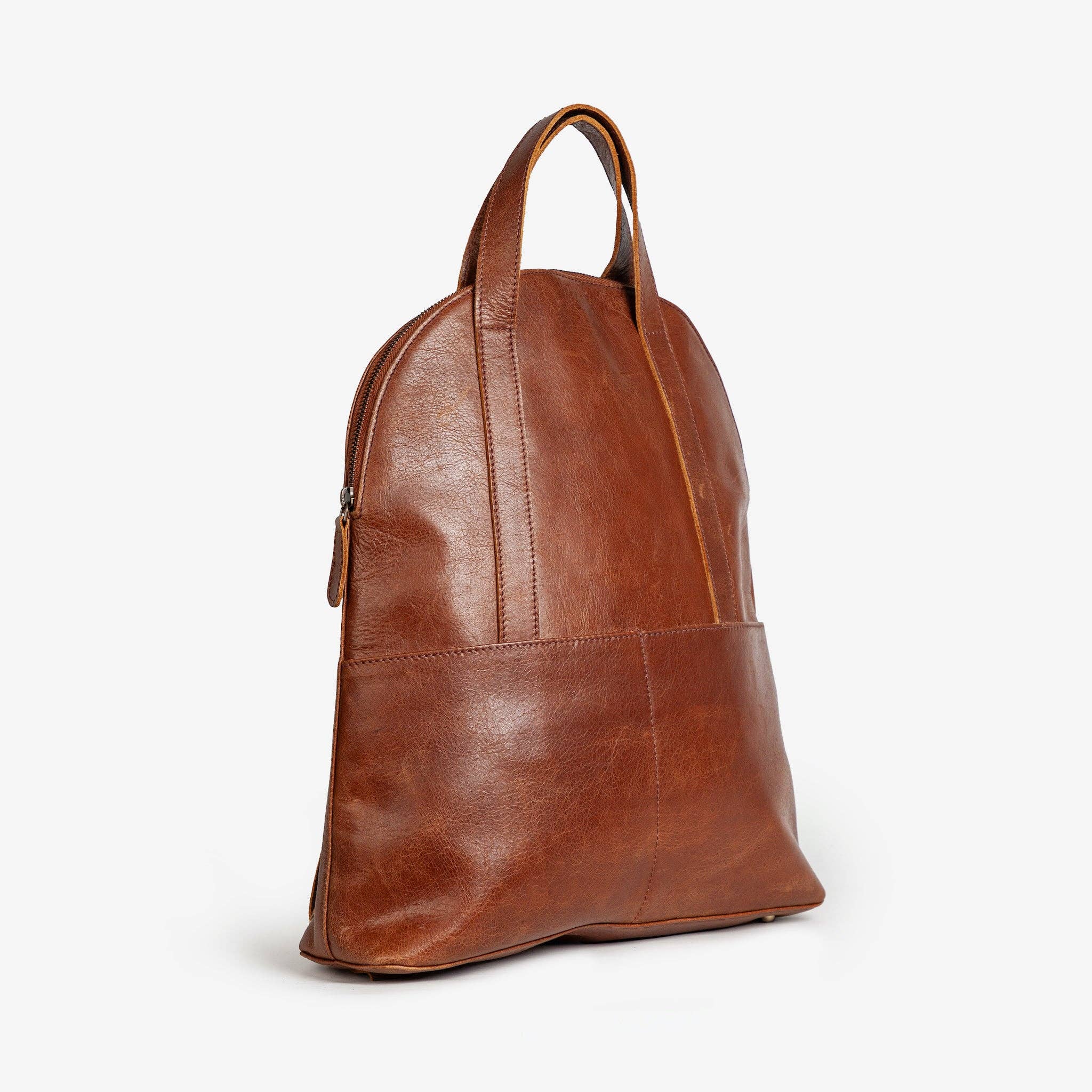 Leather Halfmoon Backpack - Vintage Brown