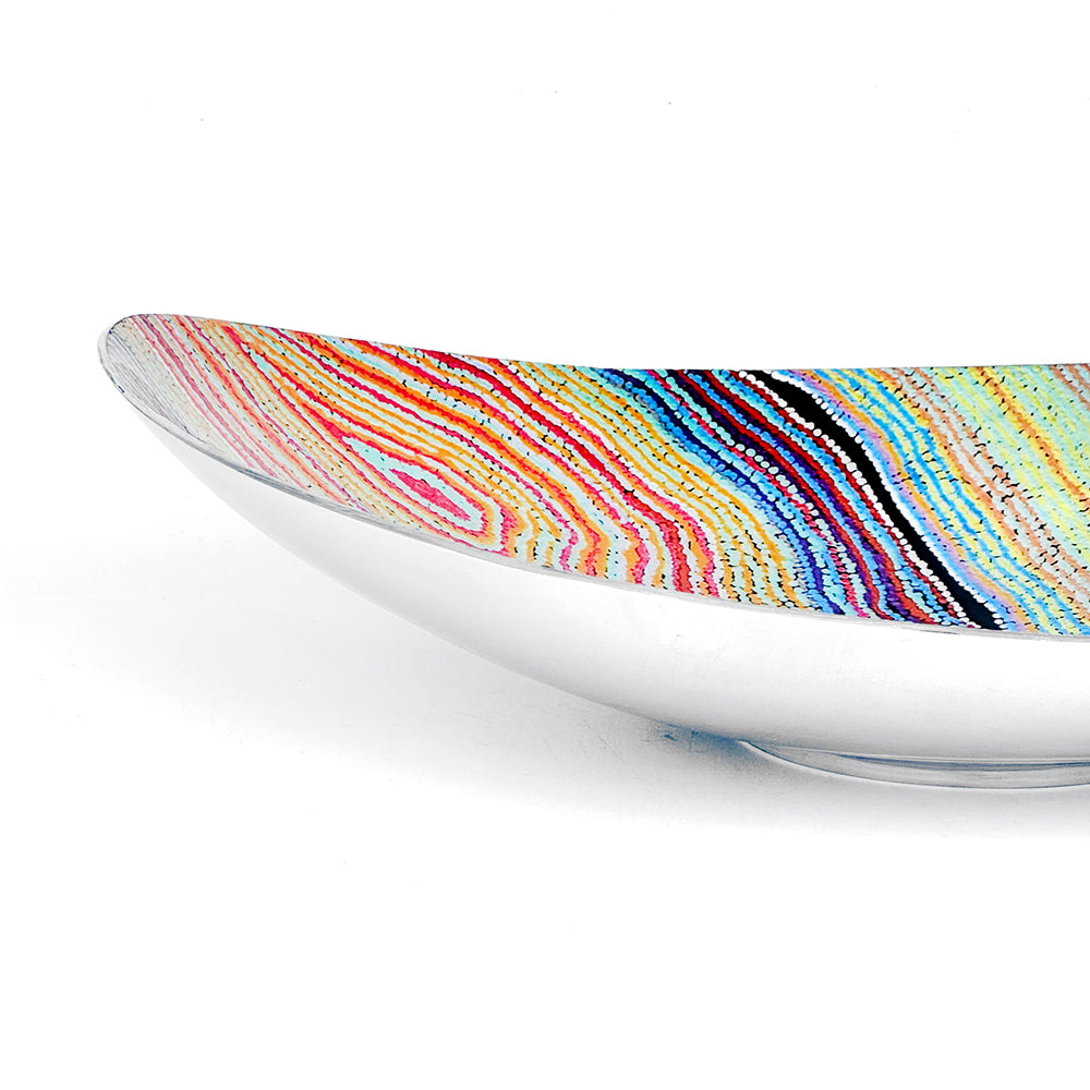 Artisanal Stainless Steel Boat Bowl - Dogwood Tree Dreaming by Liddy Walker