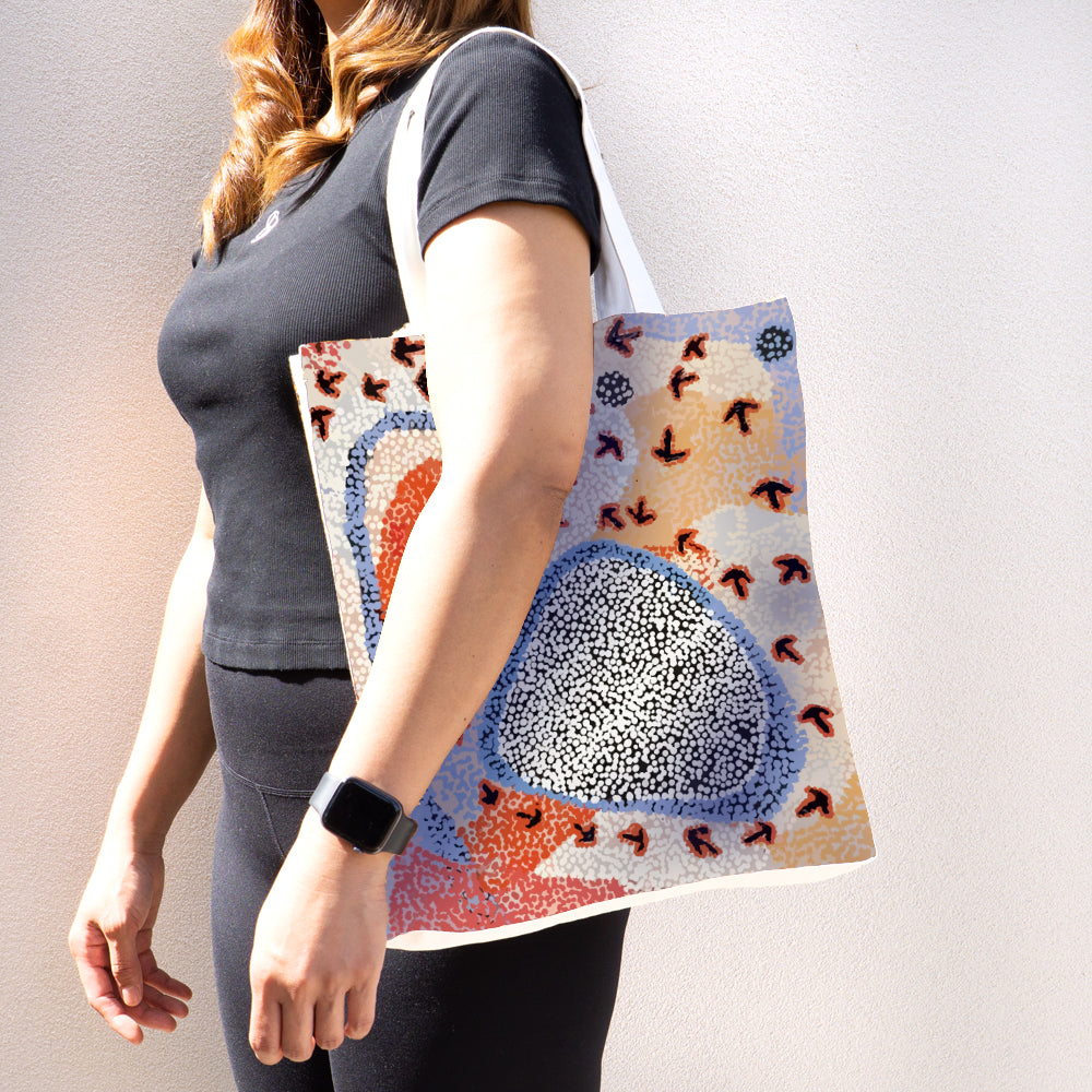 Cotton Foldable Tote - Emu Dreaming Design