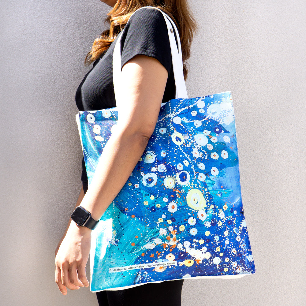 Cotton Foldable Tote Bag by Stephen Juparrurla Nelson