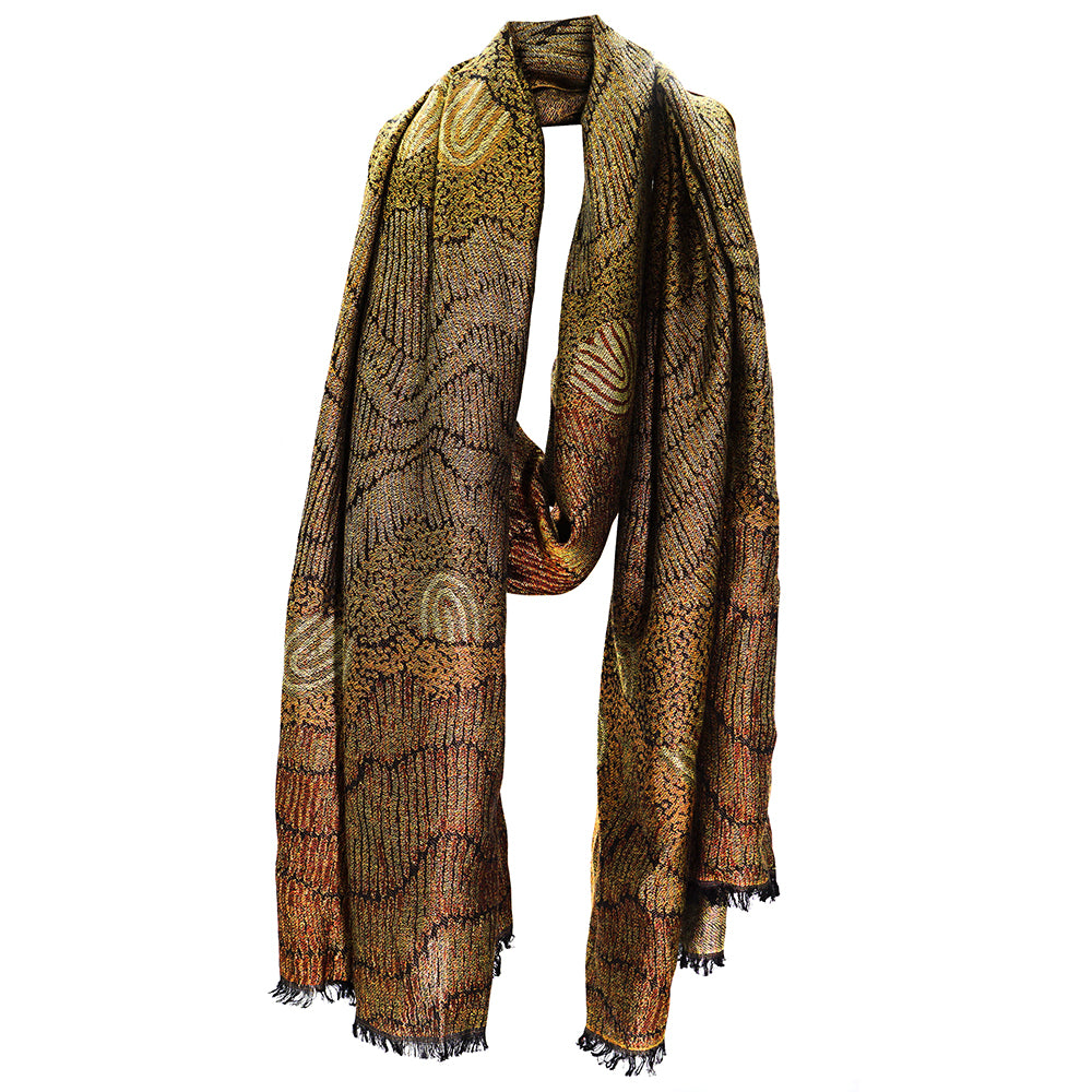 Fine Lenzig Modal Scarf - Indigenous Artists Damien &amp; Yilpi Marks