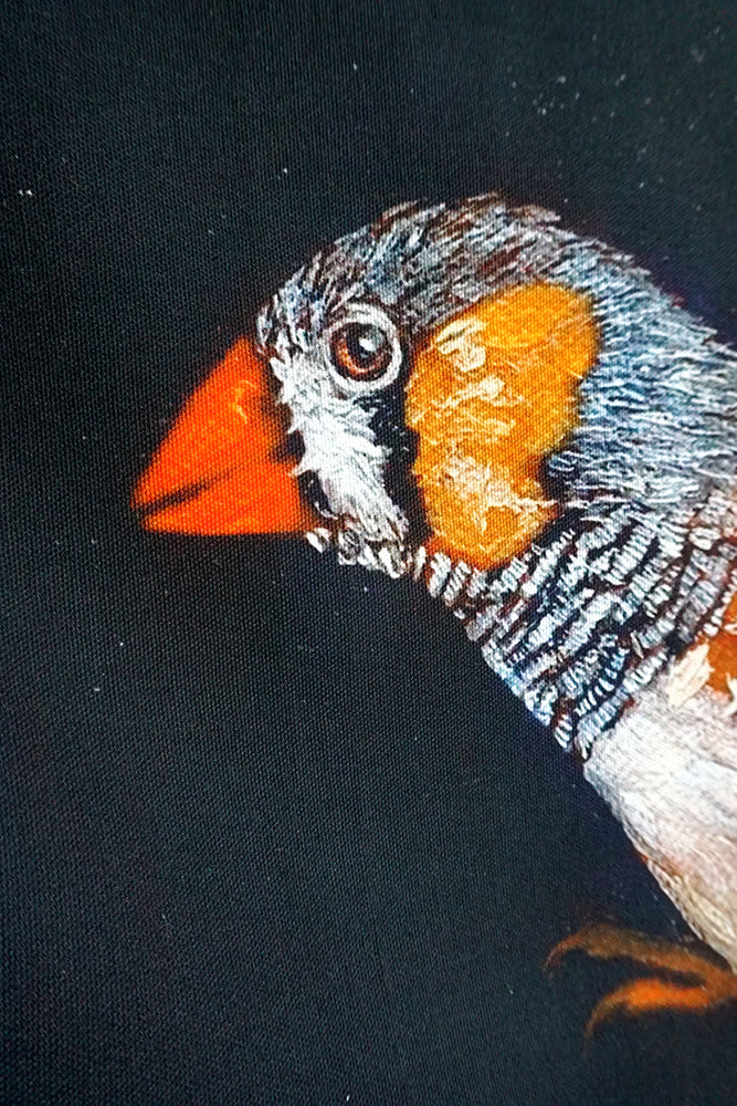 Cotton Tea Towel Indigenous x Leah Anketell - Zebra Finch