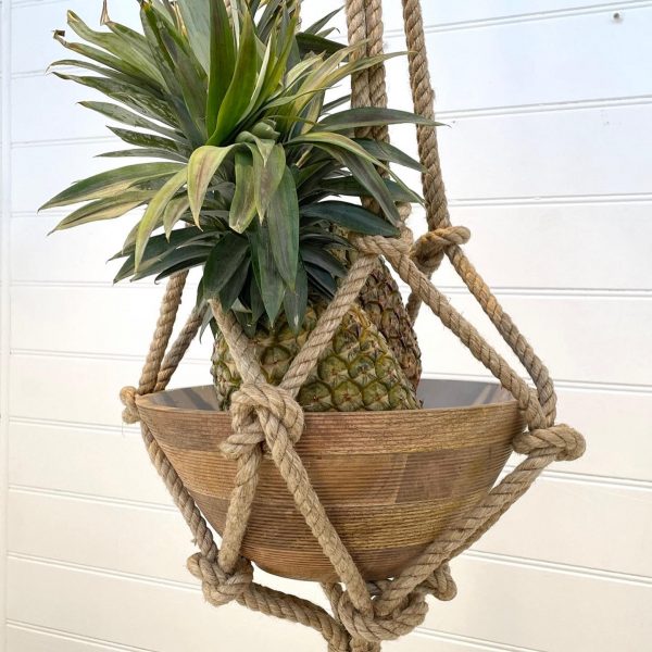 Handmade Jute Rope Plant Hanger - Natural