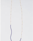 Cafe Beaded Necklace - Navy and Cream