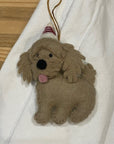 Cute Cavoodle Christmas Decoration - Gold