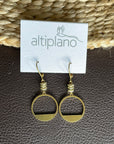 Cut Out Circle Earrings - Brass