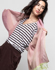 Meadow Scarf in a Subtle Pink and Lime