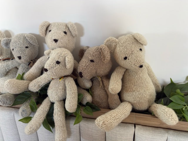 Teddy Bear Ditsy Bear - Cream, Latte &amp; Grey