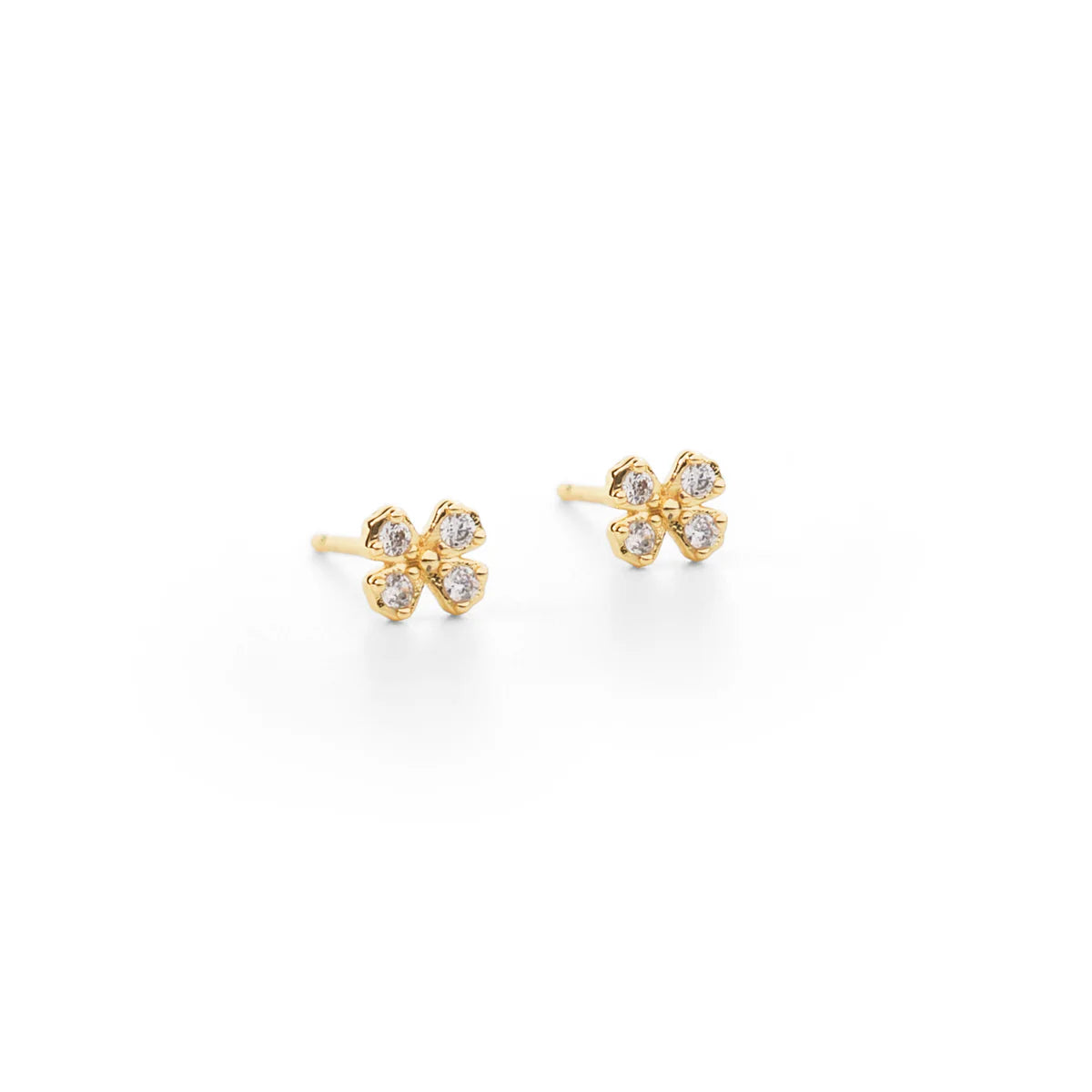 Mustard Flower Post Earrings - Gold + Stainless Steel