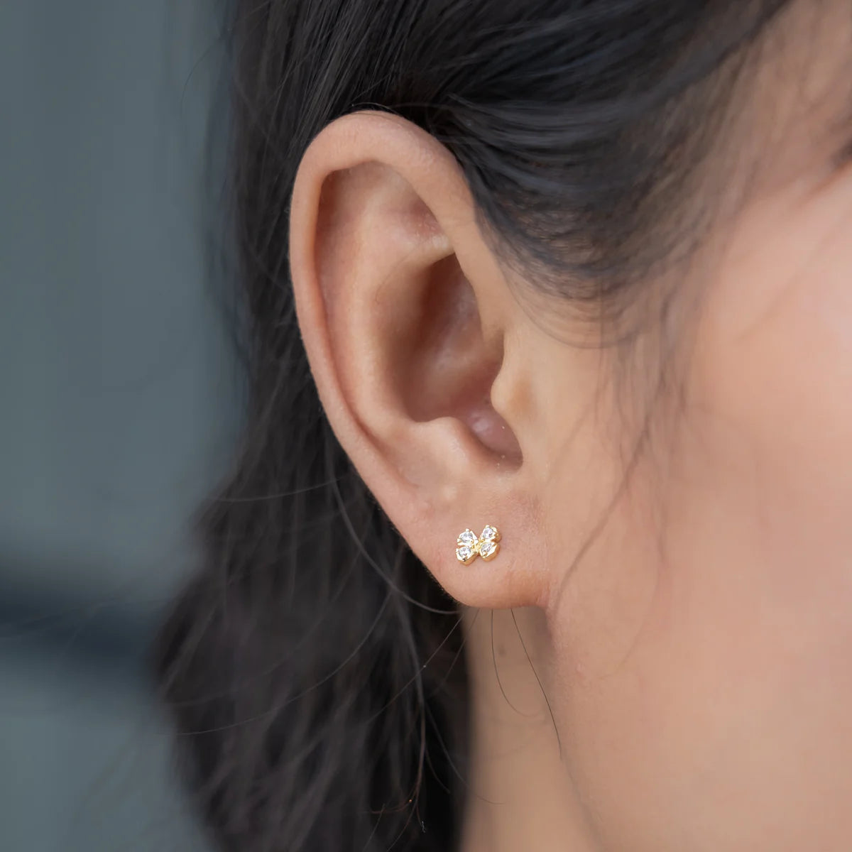 Mustard Flower Post Earrings - Gold + Stainless Steel