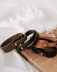 Single Wrap Leather Bracelet - Black + Tan