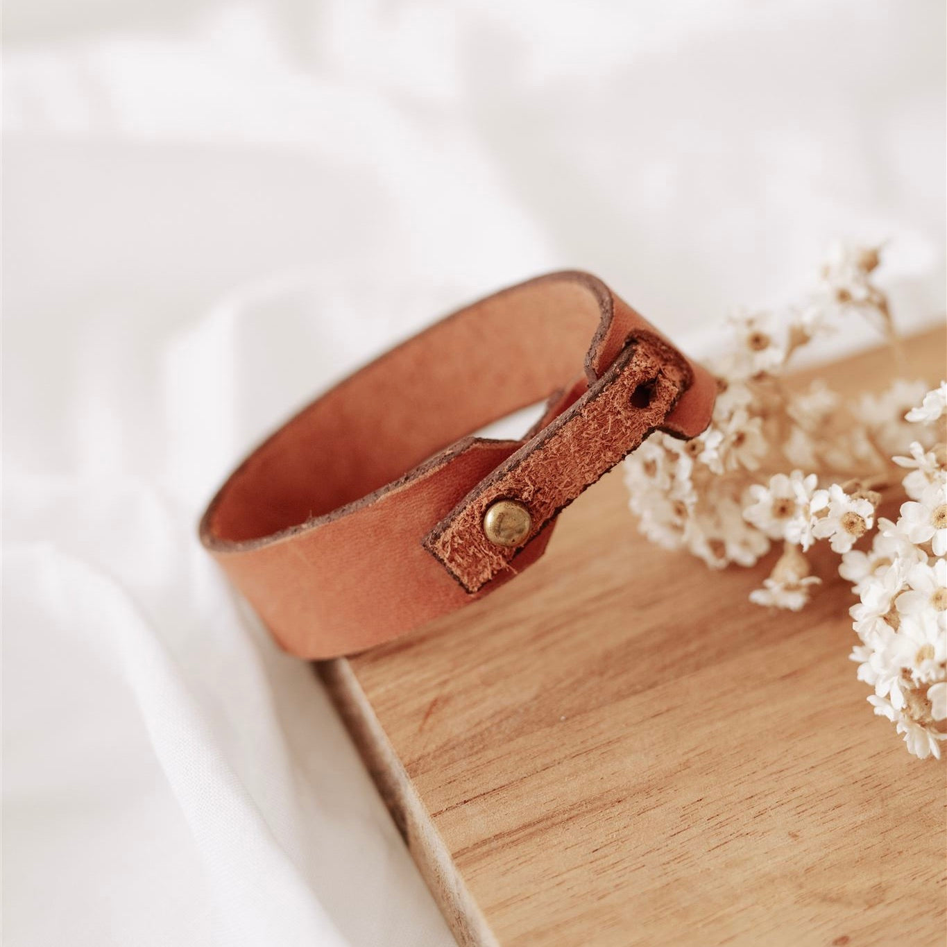 Single Wrap Leather Bracelet - Tan (Copy)