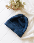 Alpaca Reversible Beanie - Mid Blue