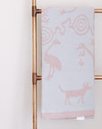 Indigenous Art Pink Cotton Baby Blanket;  Giant Emu design by Cedric Varcoe