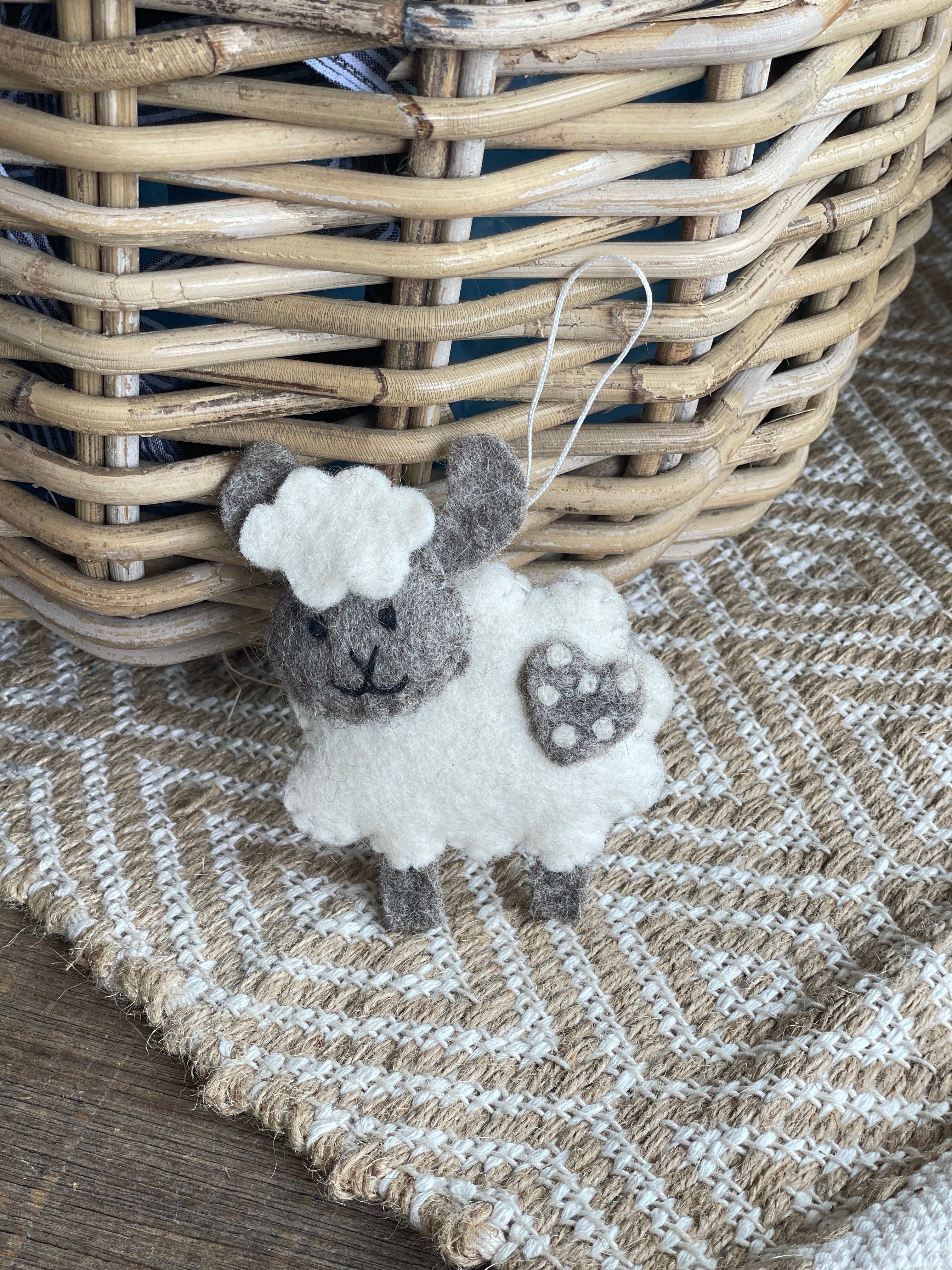 Sheep with Heart Christmas Decoration