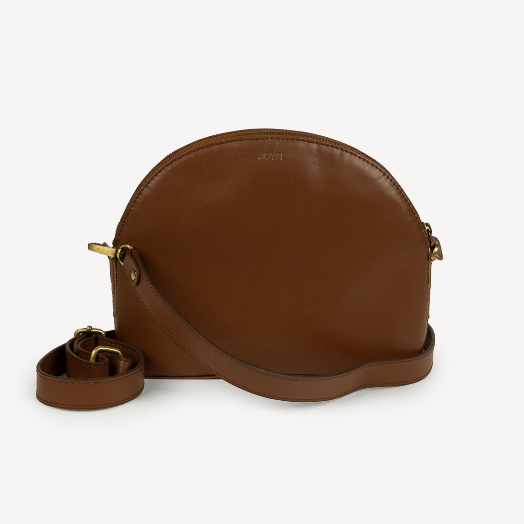 Halfmoon Crossbody Handbag - Chocolate Brown