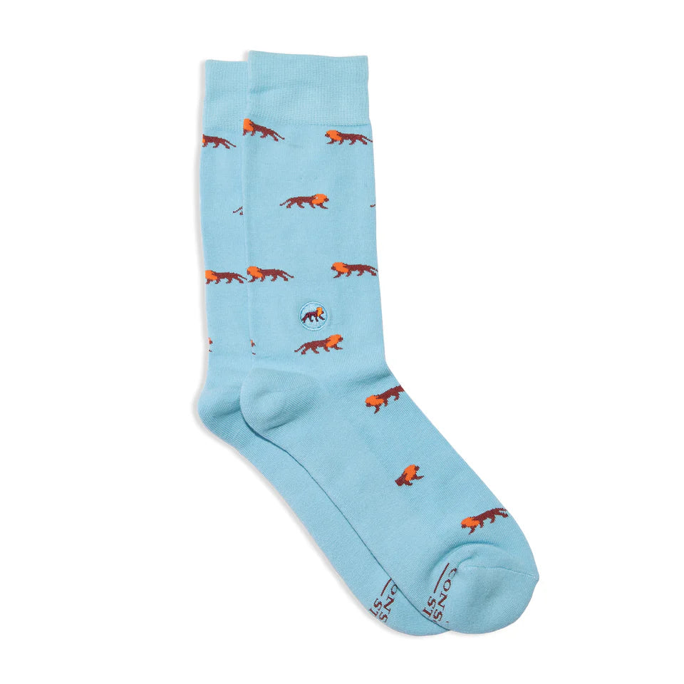 Socks that Protect Lions - Blue