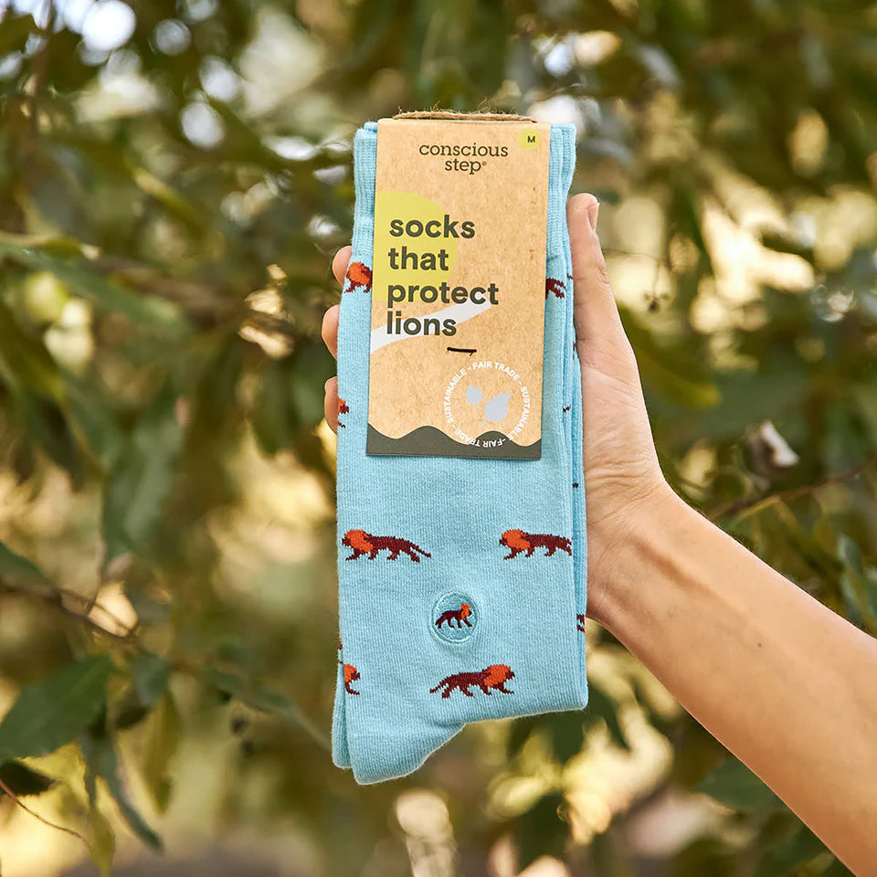 Socks that Protect Lions - Blue