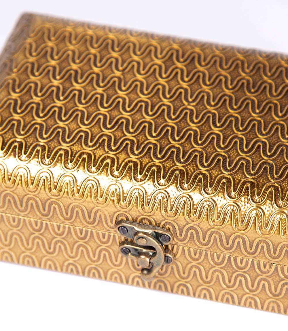Pressed Metal Box - Gold Wave