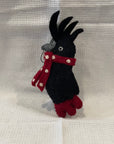 Black Cockatoo Christmas Decoration, Pure Felted Wool