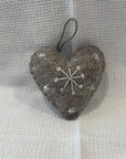 Heart with Snow Stitch Christmas Decoration (Various Colours)