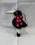 Magpie with Scarf Christmas Decoration