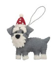 Schnauzer Christmas Decoration with Spotted Hat