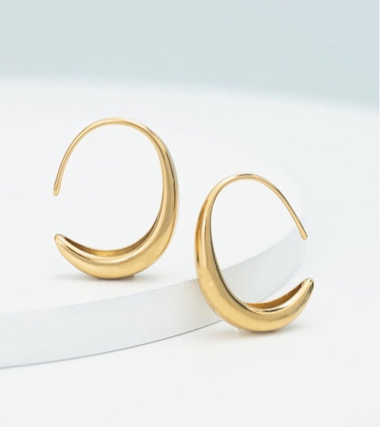 Crescent Moon Thread Drop Earrings in GOLD ARRIVING EARLY JUNE