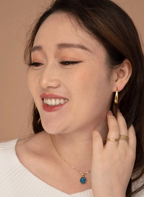 Crescent Moon Thread Drop Earrings in GOLD ARRIVING EARLY JUNE