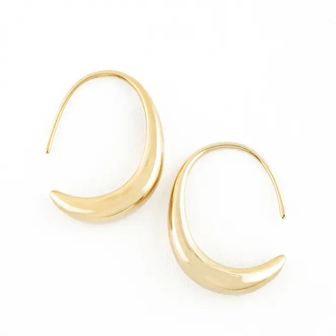 Crescent Moon Thread Drop Earrings in GOLD ARRIVING EARLY JUNE