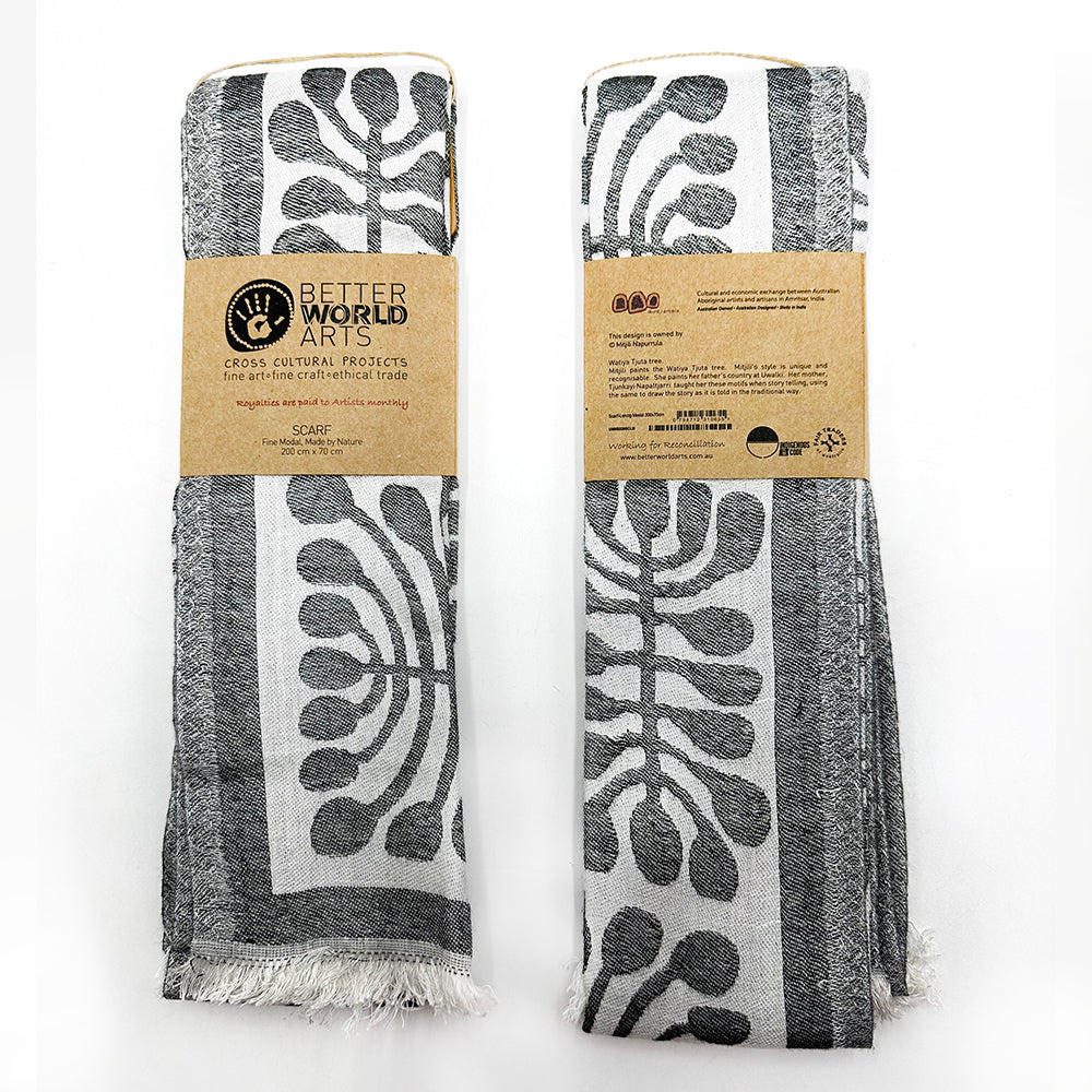 Fine Lenzig Modal Scarf - Indigenous Artist Mitjili Napurrula