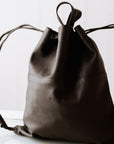 Sustainable Leather Backpack in Dark Clay