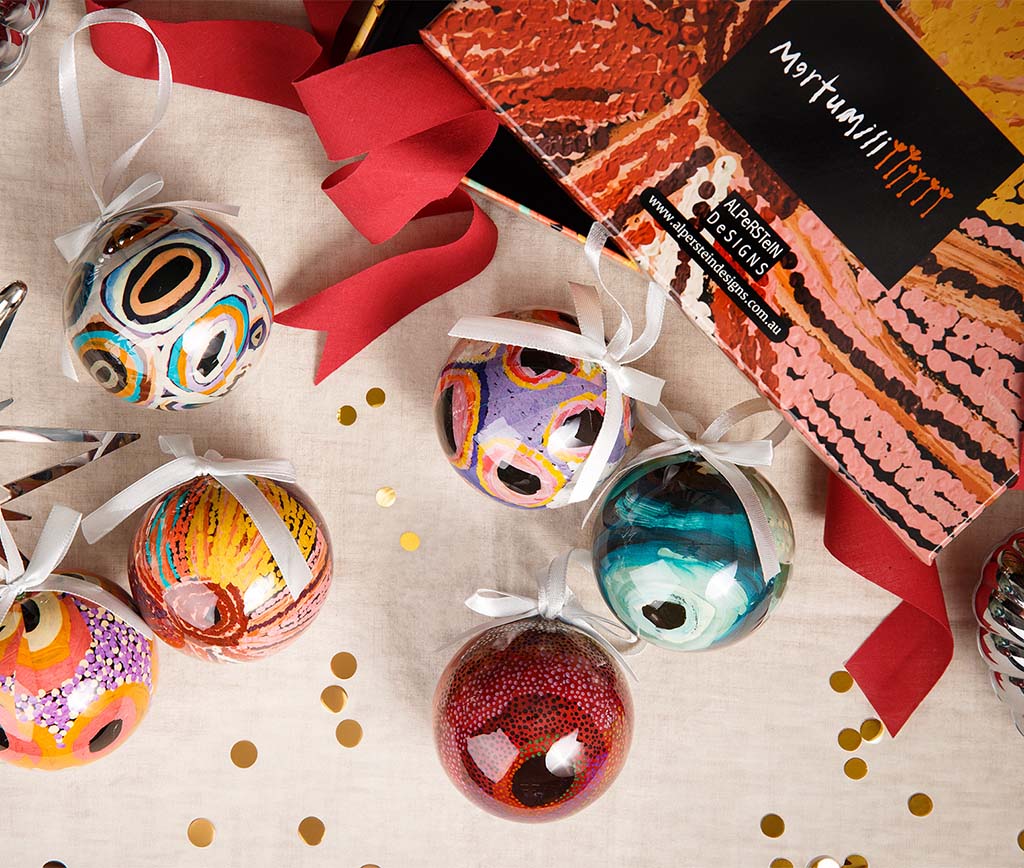 Aboriginal Art Christmas Baubles 6 Pack