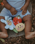 Handmade Happy Lemon Baby Rattle -Organic Cotton Crochet Toy