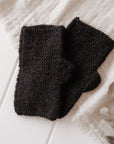 Alpaca Fingerless Gloves - Adult - Black