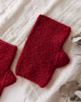 Alpaca Fingerless Gloves - Adult - Red