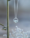 Water Circle Aquamarine Necklace Silver