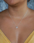 Water Circle Aquamarine Necklace Silver