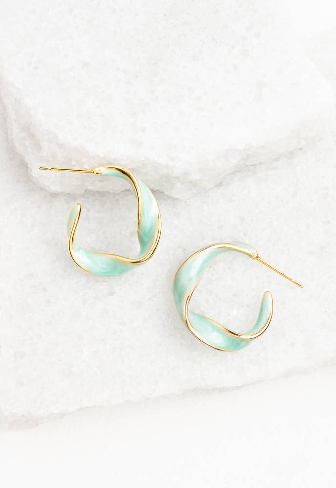 With a Twist Hoops in Mint ARRIVING EARLY JUNE