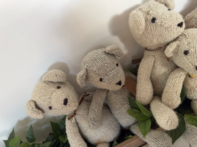 Teddy Bear Ditsy Bear - Cream, Latte &amp; Grey