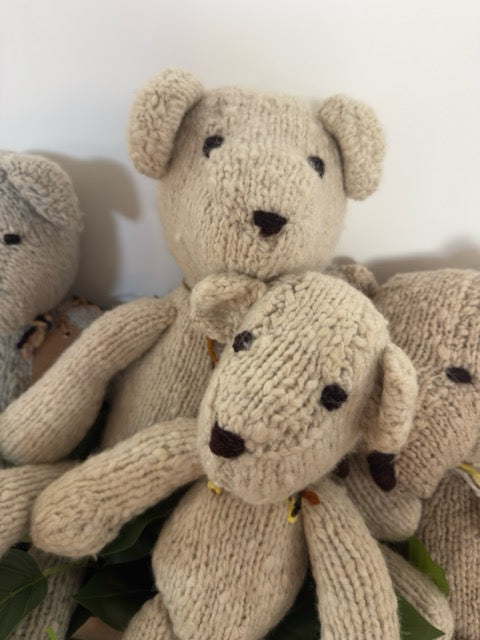 Teddy Bear Ditsy Bear - Cream, Latte &amp; Grey