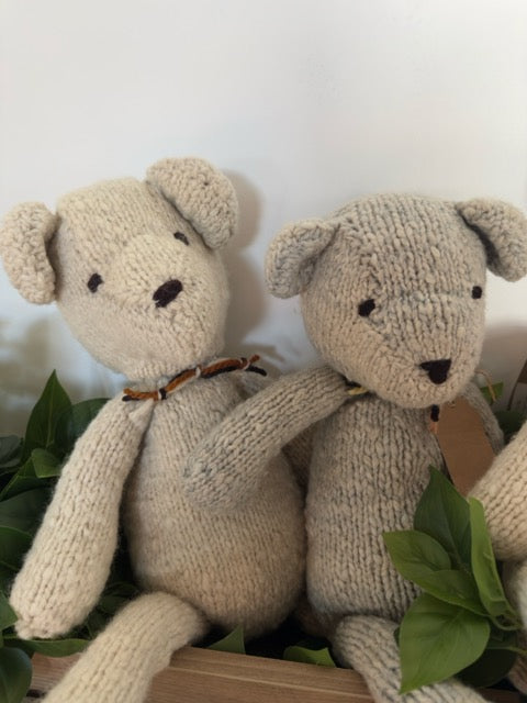 Teddy Bear Ditsy Bear - Cream, Latte &amp; Grey