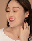 Crescent Moon Thread Drop Earrings