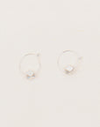 Tiny Hoops With Faceted Metal Bead