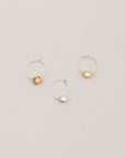 Tiny Hoops With Faceted Metal Bead