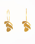 Brass Flower Hoop Earrings